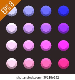 Set of colored gems isolated on brown background. Gems vector. Vector illustration. Isolated background.