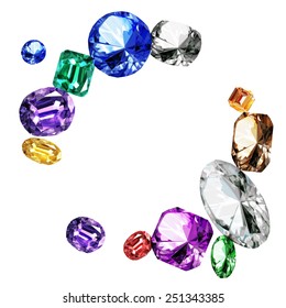 Set of colored gemstones