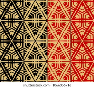 Set of colored geometric vector pattern. Vector illustration. ideal for creative and decorative projects.