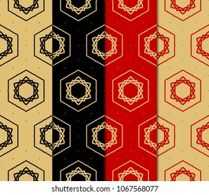 Set of colored geometric vector pattern. Vector illustration. ideal for creative and decorative projects