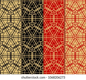 Set of colored geometric vector pattern. Vector illustration. ideal for creative and decorative projects