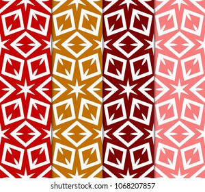 Set of colored geometric vector pattern. Vector illustration. ideal for creative and decorative projects.