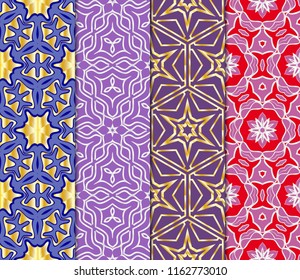 Set of colored geometric vector pattern. Vector illustration. ideal for creative and decorative projects