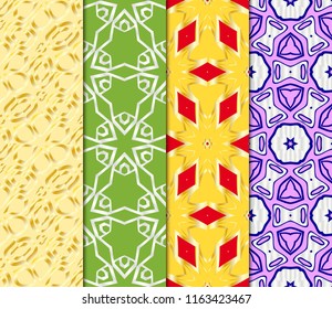 Set of colored geometric vector pattern. Vector illustration. ideal for creative and decorative projects