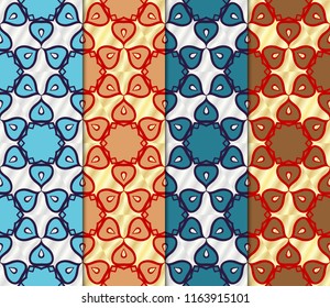 Set of colored geometric vector pattern. Vector illustration. ideal for creative and decorative projects.