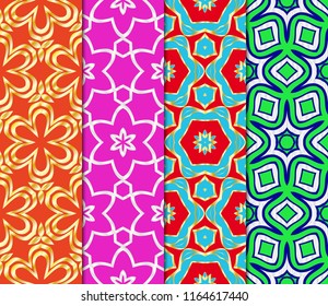 Set of colored geometric vector pattern. Vector illustration. ideal for creative and decorative projects