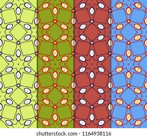 Set of colored geometric vector pattern. Vector illustration. ideal for creative and decorative projects.