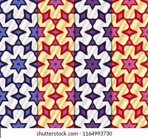 Set of colored geometric vector pattern. Vector illustration. ideal for creative and decorative projects.