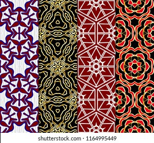 Set of colored geometric vector pattern. Vector illustration. ideal for creative and decorative projects