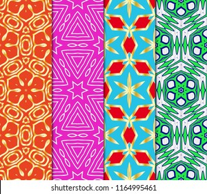 Set of colored geometric vector pattern. Vector illustration. ideal for creative and decorative projects