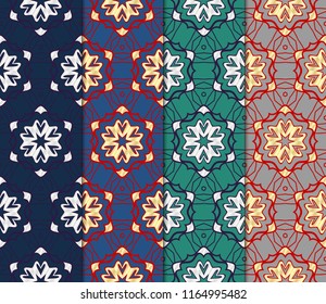 Set of colored geometric vector pattern. Vector illustration. ideal for creative and decorative projects.