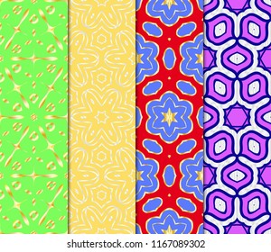 Set of colored geometric vector pattern. Vector illustration. ideal for creative and decorative projects