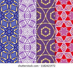 Set of colored geometric vector pattern. Vector illustration. ideal for creative and decorative projects