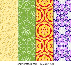 Set of colored geometric vector pattern. Vector illustration. ideal for creative and decorative projects
