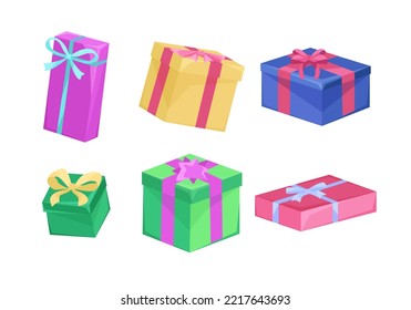 Set of colored gift boxes