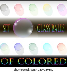 set of colored glass balls