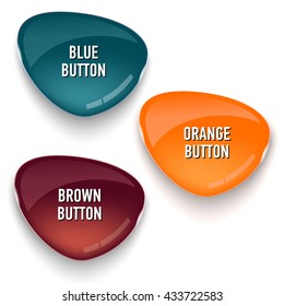 Set of colored glass buttons for web interface. Web elements. Web site. Vector illustration. 