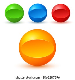 Set of colored glossy spheres with shadows isolated on white. Vector illustration EPS10. Design elements for your advertising flyer, presentation template, brochure layout page, cover book or magazine