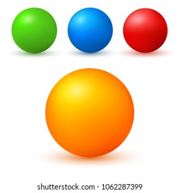 Set of colored glossy spheres with shadows isolated on white. Vector illustration EPS10. Design elements for your advertising flyer, presentation template, brochure layout page, cover book or magazine