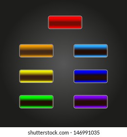 Set of colored glossy web buttons