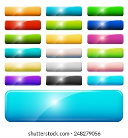 Set of colored glossy web buttons