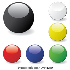 A set of colored glossy web buttons. Vector
