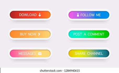 Set Vector Modern Material Style Buttons Stock Vector (Royalty Free ...