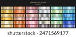 A set of colored gradients. Metallic gradient effects for the design of text and bulletin boards, infographics. Vector illustration.