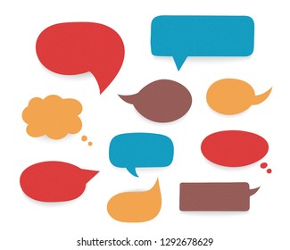 Set of colored hand drawn speech bubbles, vector eps10 illustration
