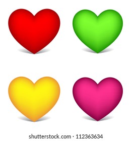 set of colored hearts