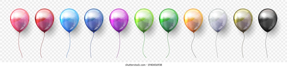 Set colored helium fly balloons - for stock vector