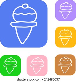 Set of colored ice cream