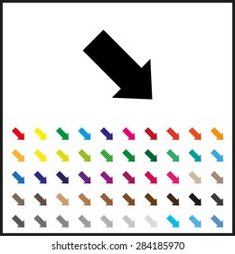 Set of colored icons. arrow indicates the direction. icon. vector design