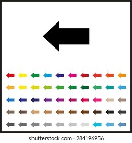 Set of colored icons. arrow indicates the direction. icon. vector design