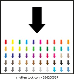 Set of colored icons. arrow indicates the direction. icon. vector design