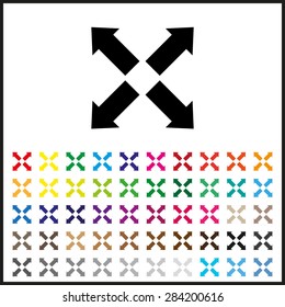 Set of colored icons. arrow indicates the direction. icon. vector design