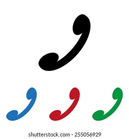 Set of colored icons. Black, blue, red, green.  challenge, answer the call. icon, vector illustration. Flat design style