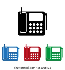 Set of colored icons. Black, blue, red, green.  phone, icon, vector illustration. Flat design style