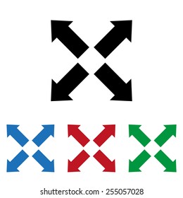 Set of colored icons. Black, blue, red, green.  arrow indicates the direction, icon, vector illustration. Flat design style