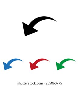 Set of colored icons. Black, blue, red, green.  arrow indicates the direction, icon, vector illustration. Flat design style