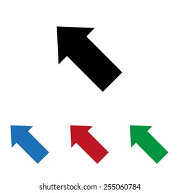Set of colored icons. Black, blue, red, green.  arrow indicates the direction, icon, vector illustration. Flat design style