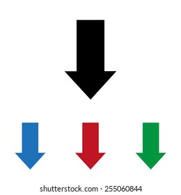 Set of colored icons. Black, blue, red, green.  arrow indicates the direction, icon, vector illustration. Flat design style