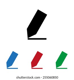 Set of colored icons. Black, blue, red, green.  pencil, icon, vector illustration. Flat design style