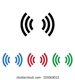 Set of colored icons. Black, blue, red, green.  The wireless network , icon, vector illustration. Flat design style