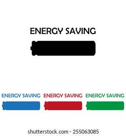 Set of colored icons. Black, blue, red, green.  energy saving battery , icon, vector illustration. Flat design style