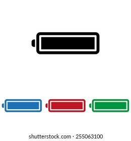 Set of colored icons. Black, blue, red, green.  battery, icon, vector illustration. Flat design style