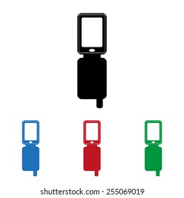 Set of colored icons. Black, blue, red, green.  Case for phone ,icon, vector illustration. Flat design style