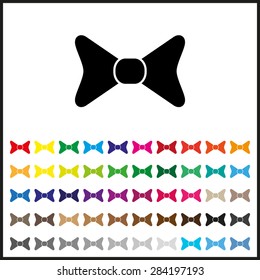 Set of colored icons. bow tie. icon. vector design
