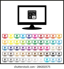 Set of colored icons. calculator. icon. vector design