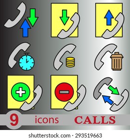 set of colored icons call